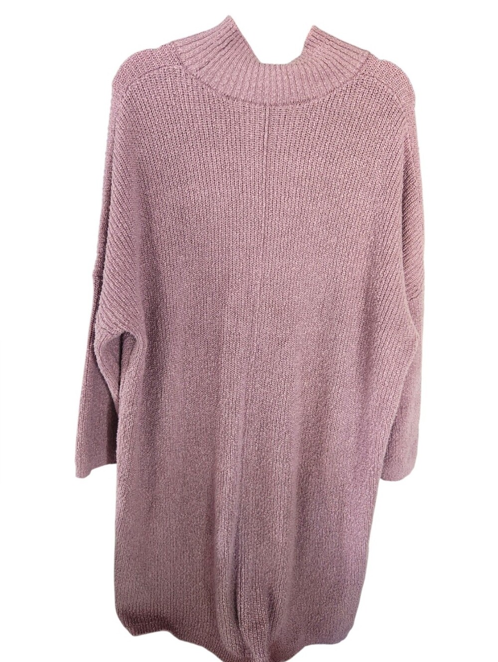 Free People Beach Coco Mockneck Pullover Sweater Burnished Lilac Front Slit LG - Picture 10 of 13